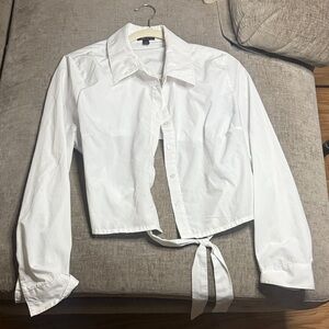Women's White Cropped Blouse